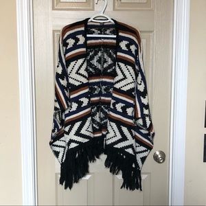Pimkie tribal pattern knit poncho.